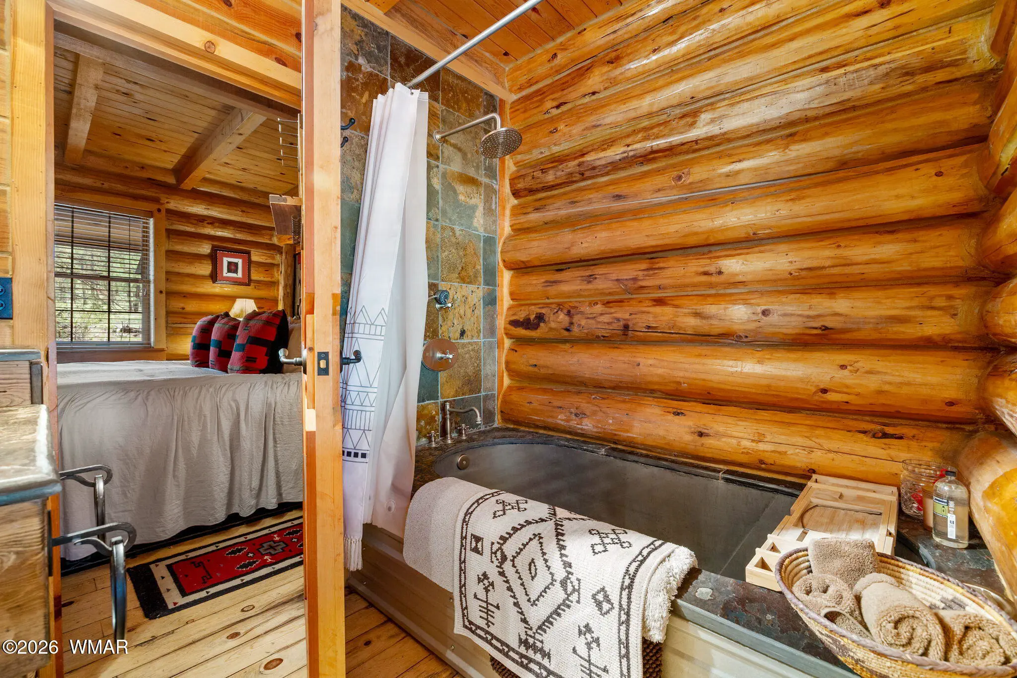 Shower, Stone Bathtub Bathroom 1