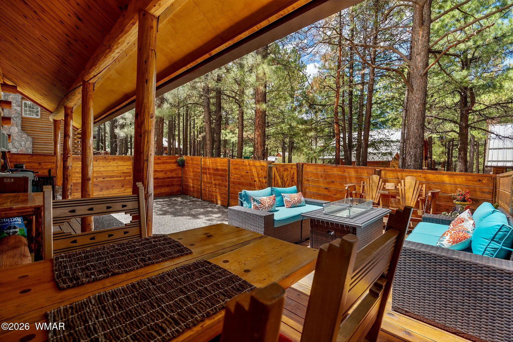 Fenced backyard